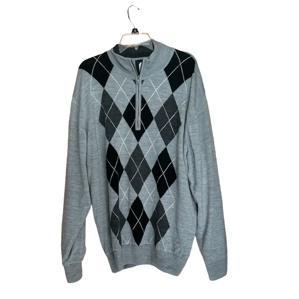 Men’s FootJoy Golf Argyle Plaid Insulated Quarter-Zip Pullover | Size XL